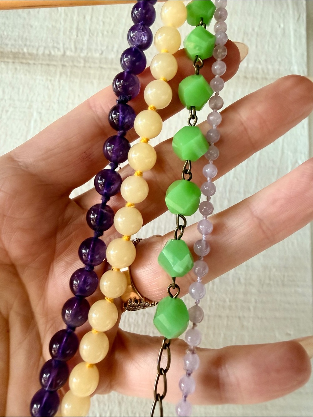 Mardi Gras Necklace Bundle, real amethyst beads